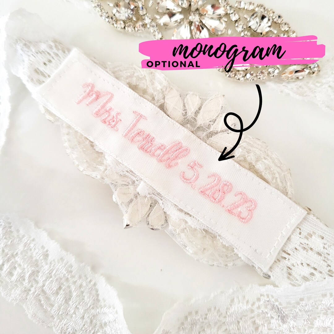 Wedding Garter for Bride. Crystal Garter. Custom Embroidered Something Blue. Wedding Keepsake. Bridal Shower Gift. Birthday Gift for her | MakerPlace by Michaels Wedding Garter for Bride. Crystal Garter. Custom Embroidered Something Blue. Wedding Keepsake. Bridal Shower Gift. Birthday Gift for her | MakerPlace by Michaels